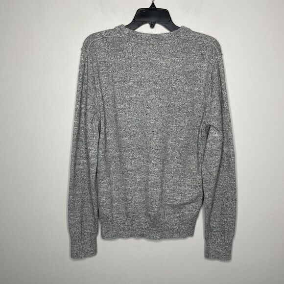 TOMMY HILFIGER Sweater Mens Large L Heather Gray Pullover 100% Cotton Crewneck - Picture 3 of 6